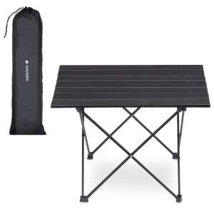 Navaris folding camping table with carrying bag, black, perfect for picnics, camping, and festivals. - Camping & Hiking