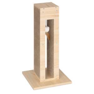 Navaris cat scratching post with toy, brown, cardboard, 61.5 x 30 x 30 cm - Navaris