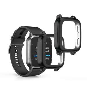 Czarne silikonowe etui do smartwatchy Garmin Venu Sq 2 Music i Venu Sq 2 - Etui do inteligentnych zegarków