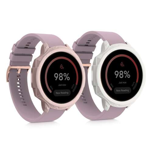 Kwmobile 2-pack silicone case for Fossil Gen 6 smartwatch, white/pink