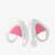 Kwmobile cat ear headband clips for headphones, white and pink
