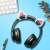 Kwmobile cat ear headband clips for headphones, black headphones