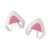 Kwmobile cat ear headband clips for headphones, white and pink