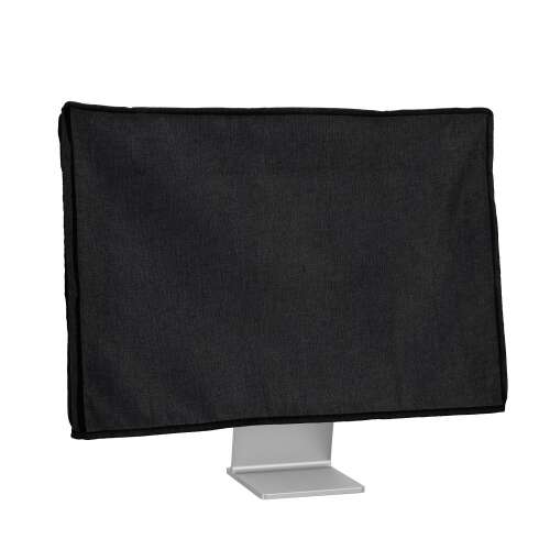 Kwmobile monitor dust cover for 24-26 inch monitors, black, linen fabric