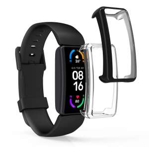 2 pack Kwmobile protective case for Fitbit Inspire 3, Inspire 2 and Ace 3, transparent and black silicone case, full body and screen protection - Kwmobile Smart watch case