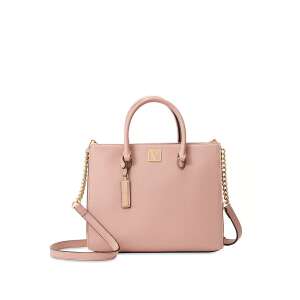The Victoria Structured Satchel, blush pink handbag with gold hardware and chain strap - Handbag