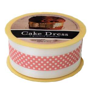 Panglică decorativă Cake Dress Mini Dots Pink pentru torturi și prăjituri, 4,5cm x 20m, fabricată în Italia - Decoratii si echipamente pentru petreceri