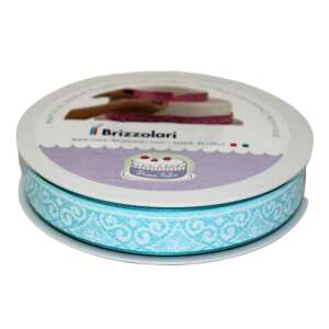 Panglică decorativă Cake Dress Royal Turcoise, autoadezivă, rolă de 20m, culoare turcoaz, model dantela, perfectă pentru decorarea torturilor - Decoratii si echipamente pentru petreceri