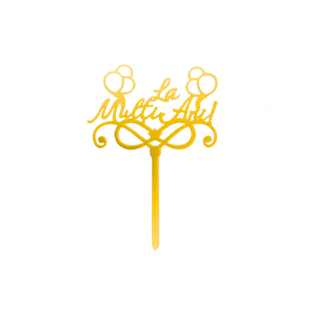 Cake Topper tort La Mulți Ani infinit auriu