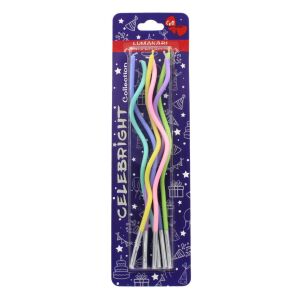 Set 6 lumânări pentru tort, curbate, multicolore, Celebright, 15.5cm 131507559 - Decoratiuni pentru tort