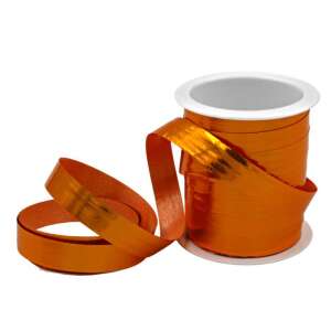 Orange shiny raffia miniroll 10m x 10mm, perfect for gift wrapping and crafts - Nonbrand Gift ribbon & bow