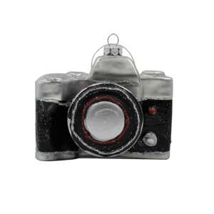Silver and black camera shaped Christmas tree ornament - Nonbrand Christmas tree ornament