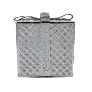 Silver gift box with LED lights, Edelman Christmas decoration - Nonbrand Christmas Decoration