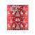 Red Christmas gift bag with reindeer and snowflake design, size M, front view
