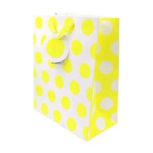 Yellow polka dot gift bag with ribbon - Art & Craft