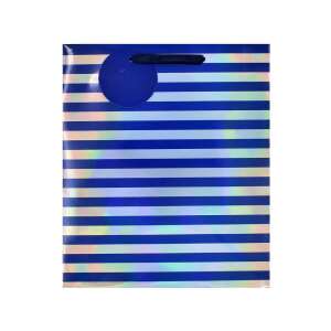 Blue and silver striped gift bag - Art & Craft