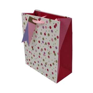 Clairefontaine gift bag with pink and gold confetti pattern, angled view - Art & Craft