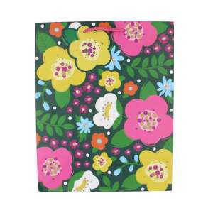 Floral gift bag, green with pink and yellow flowers - Art & Craft