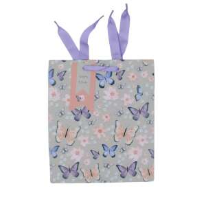 Clairefontaine gift bag with butterflies and flowers design, with purple ribbon - Art & Craft