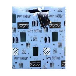 Blue gift bag with a happy birthday design - Art & Craft