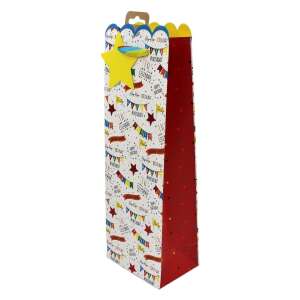 Pungă cadou de ziua de naștere cu design cu steaguri și stele colorate - Nonbrand Pungi cadou