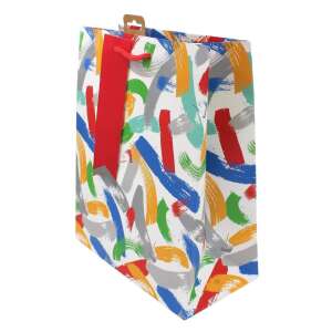Colorful brushstrokes gift bag with red ribbon - Art & Craft