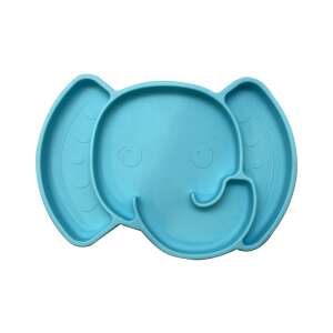 Blue silicone elephant suction plate for baby, Melany Melephant - Frootimals