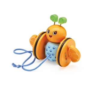 Hračka OrangieFly Wheel Pull Toy, Frootimals, prvé kroky ťahaná hračka, oranžová a modrá drevená hračka - Frootimals