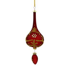 Red and gold Christmas ornament with intricate design - Nonbrand Christmas tree ornament