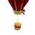 Close-up of the bottom of the red velvet hot air balloon Christmas ornament