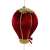Red velvet hot air balloon Christmas ornament with gold details
