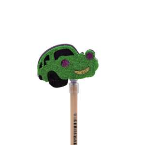 Green glitter car pencil topper, Ceruzafigura Masinuta mov-zöld 22 cm - Pen & Pencil