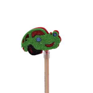 Creion în formă de mașină verde și roșie cu sclipici, 22 cm lungime - Nonbrand Creioane grafit