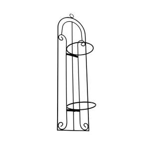 Schwarzer Metall-Pflanzenständer mit zwei Regalen, 69x19 cm - ProGarden