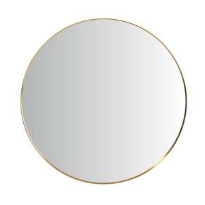 Okrągłe lustro w złotej ramie metalowej 50x50x1,5 cm - Meble do holu wejściowego