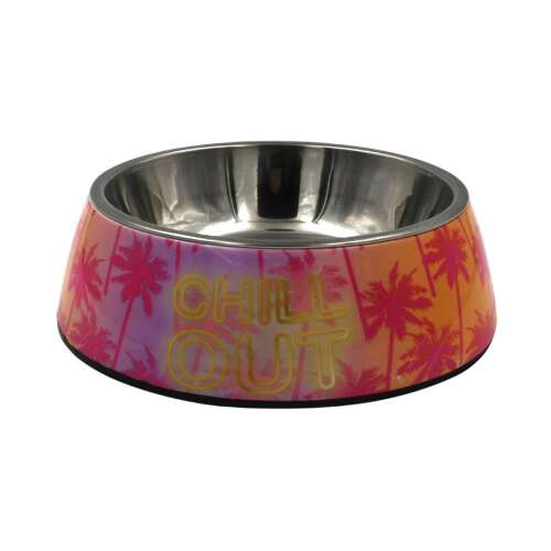 Chill Out купа за кучета от неръждаема стомана с дизайн с палми