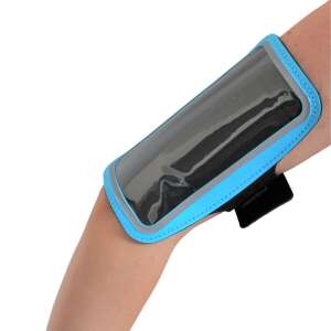 XQ Max blue and black smartphone armband worn on a woman's arm - XQ Max