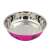 Różowa miska dla zwierząt ze stali nierdzewnej z nadrukiem łap, 22cm