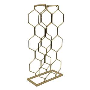 Złoty metalowy stojak na butelki wina, na 8 butelek, nowoczesny design - Narzędzie paska