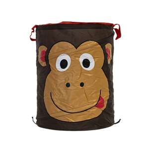 Koš na hračky s tvárou opice, výška 45 cm, priemer 35 cm, ideálny na uskladnenie hračiek, kníh, bielizne a ďalších - Úložné boxy a vrecia na hračky