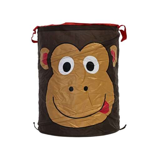 Koš na hračky s tvárou opice, výška 45 cm, priemer 35 cm, ideálny na uskladnenie hračiek, kníh, bielizne a ďalších