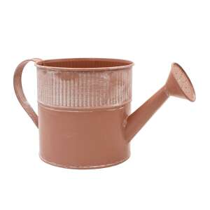 Pink metal watering can planter, 13x25cm, for indoor or outdoor use - Landscaping
