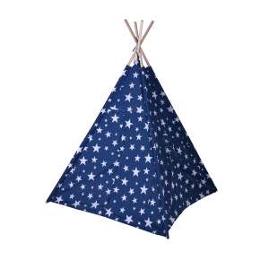Blaues Tipi-Zelt, Koopman, weißes Sternenmuster, 115x115x160 cm