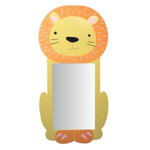 Lion shaped mirror for kids, 58x26cm, yellow and orange, cute design - Nonbrand Mirror