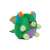 Dream Beams Draco the Dragon plush toy, green dragon with blue and gold wings, sitting position, side view
