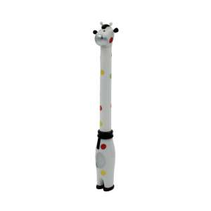 White giraffe pen with colorful dots, funny animal design, writing tool - Pen