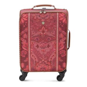 Vedere frontală a valizei mici cu rotile Troller Kyoto Festival roz-închis - Nonbrand Valize