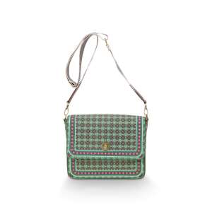 Зелена чанта с кръстосано тяло 19x6x16 см Clover Collection 105265547