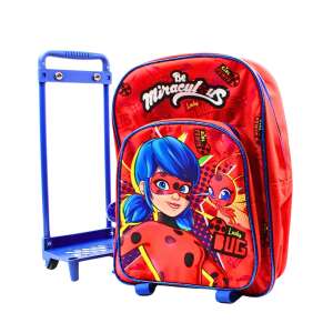 Perletti Miraculous Ladybug Troller Backpack with wheels, red and blue, 36 cm - School Bag