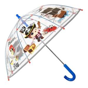 Przezroczysty parasol Perletti CoolKids Pirates dla dzieci, 60 cm, z wzorem piratów - Parasol dziecięcy